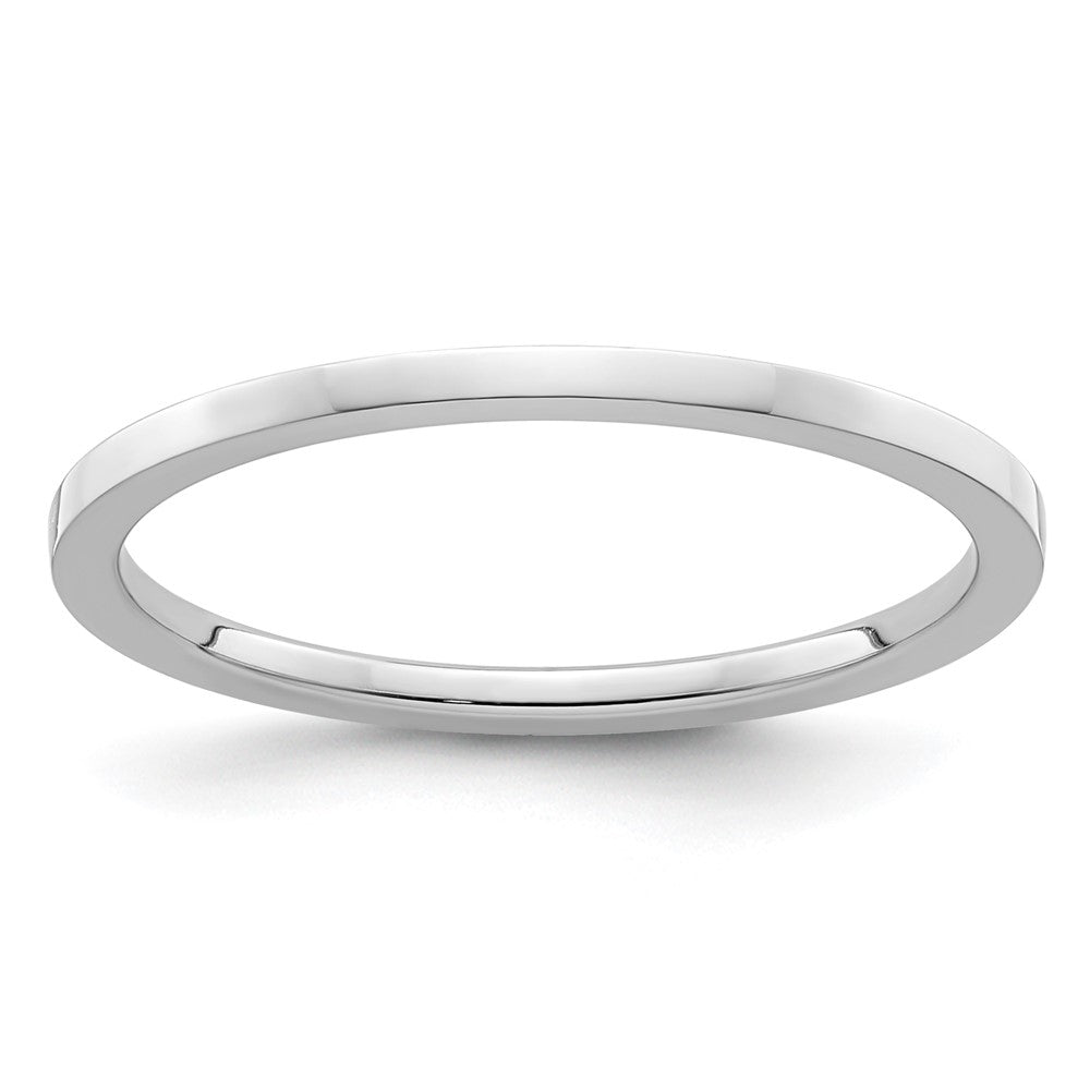 10K White Gold 1.2mm Flat Polished Stackable Band