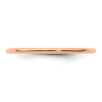 10K Rose Gold 1.2mm Half Round Polished Stackable Band