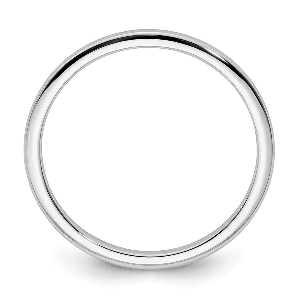 10K White Gold 1.2mm Half Round Polished Stackable Band