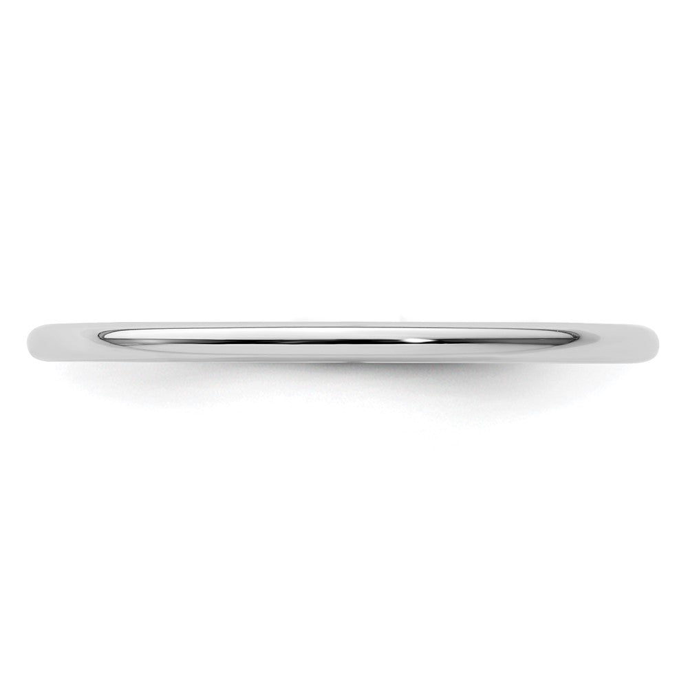 10K White Gold 1.2mm Half Round Polished Stackable Band