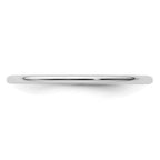 10K White Gold 1.2mm Half Round Polished Stackable Band