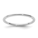 10K White Gold 1.2mm Half Round Polished Stackable Band