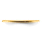 10K Yellow Gold 1.2mm Half Round Polished Stackable Band