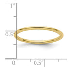 10K Yellow Gold 1.2mm Half Round Polished Stackable Band