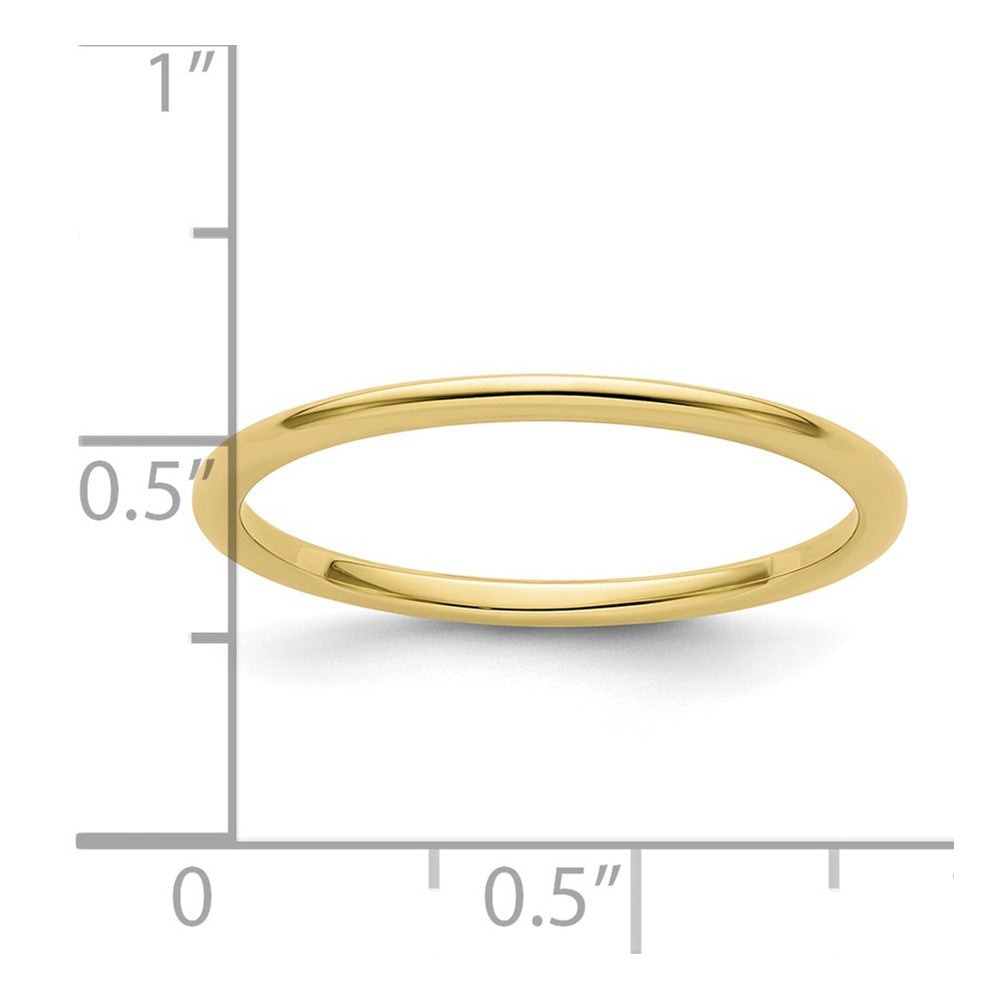 10K Yellow Gold 1.2mm Half Round Polished Stackable Band