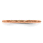 10K Rose Gold 1.2mm Beaded Stackable Band