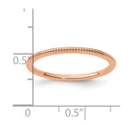 10K Rose Gold 1.2mm Beaded Stackable Band