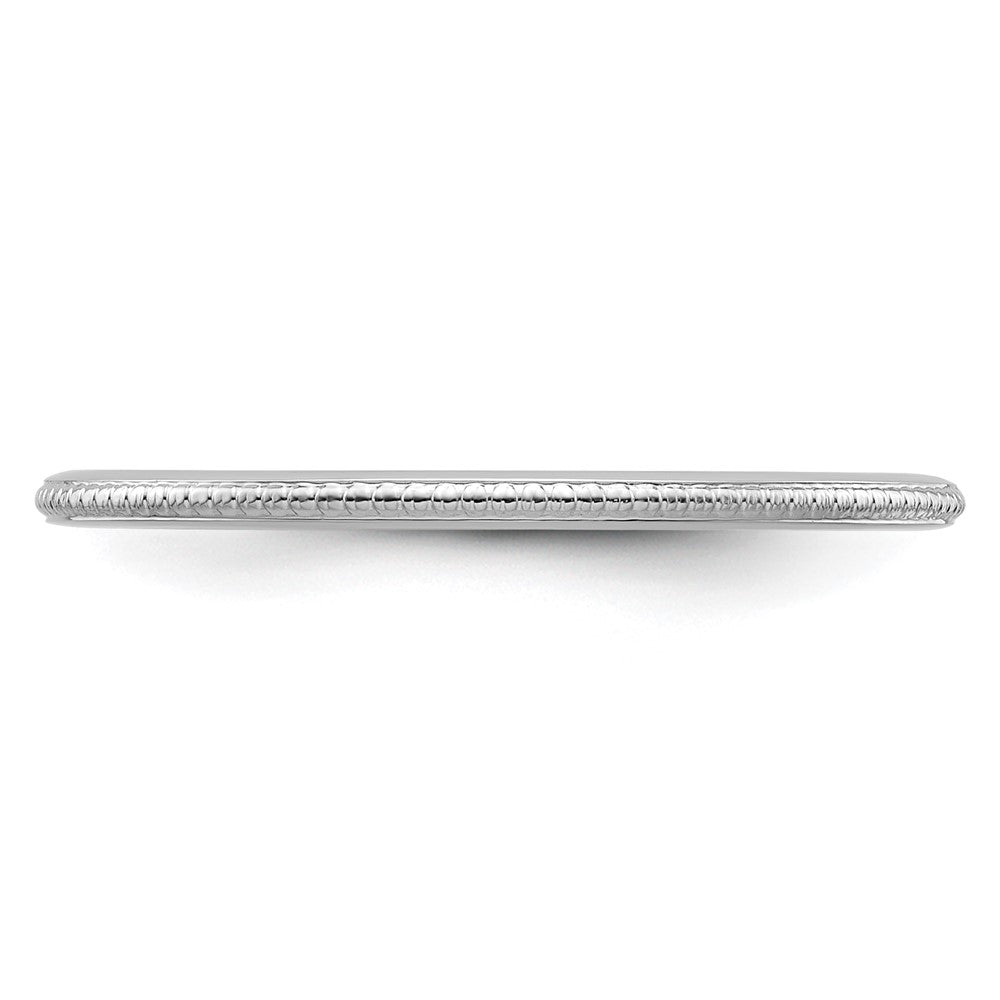 10K White Gold 1.2mm Beaded Stackable Band