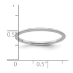 10K White Gold 1.2mm Beaded Stackable Band