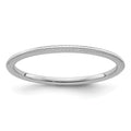 10K White Gold 1.2mm Beaded Stackable Band
