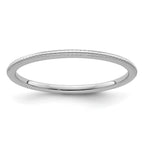 10K White Gold 1.2mm Beaded Stackable Band