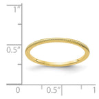 10K Yellow Gold 1.2mm Beaded Stackable Band