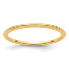 10K Yellow Gold 1.2mm Beaded Stackable Band