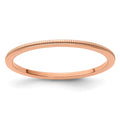 10K Rose Gold 1.2mm Milgrain Stackable Band