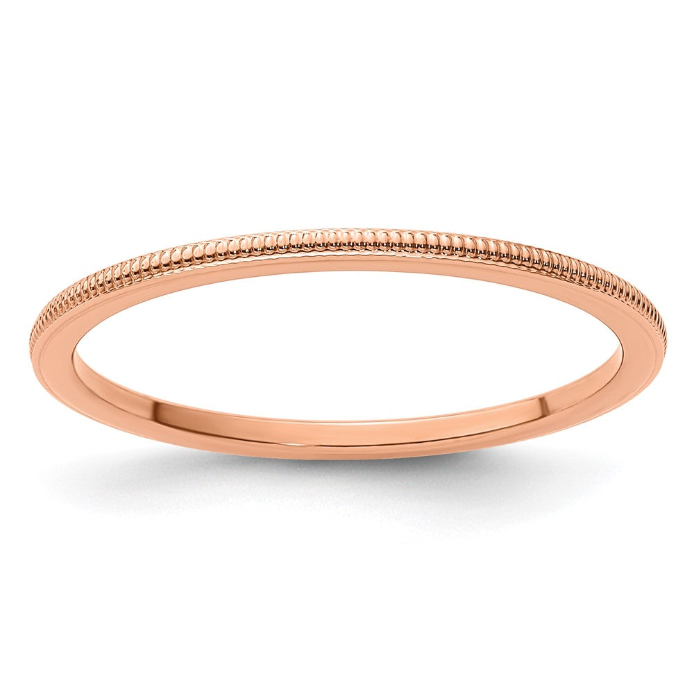 10K Rose Gold 1.2mm Milgrain Stackable Band