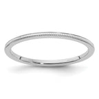 10K White Gold 1.2mm Milgrain Stackable Band