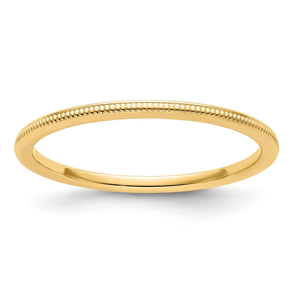 10K Yellow Gold 1.2mm Milgrain Stackable Band