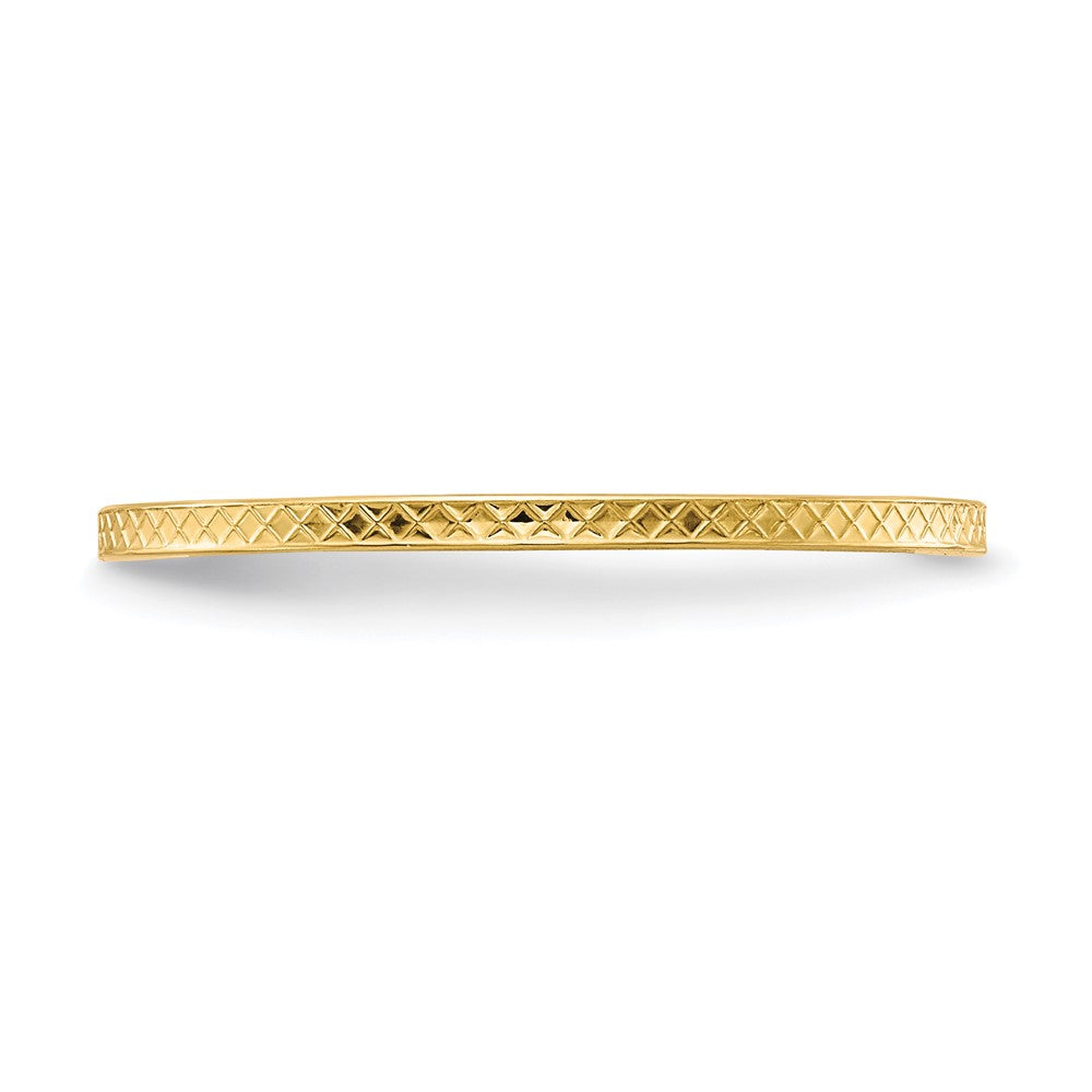 10K Yellow Gold 1.2mm Criss-Cross Pattern Stackable Band