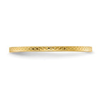 10K Yellow Gold 1.2mm Criss-Cross Pattern Stackable Band