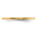 10K Yellow Gold 1.2mm Criss-Cross Pattern Stackable Band