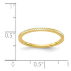 10K Yellow Gold 1.2mm Criss-Cross Pattern Stackable Band