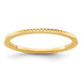 10K Yellow Gold 1.2mm Criss-Cross Pattern Stackable Band