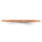 10K Rose Gold 1.2mm Twisted Wire Pattern Stackable Band