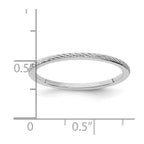 10K White Gold 1.2mm Twisted Wire Pattern Stackable Band