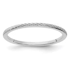 10K White Gold 1.2mm Twisted Wire Pattern Stackable Band