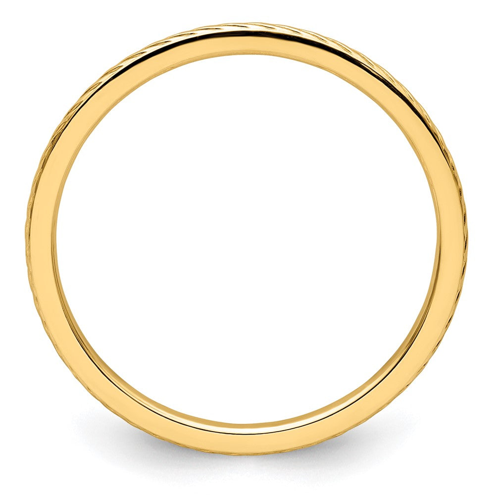 10K Yellow Gold 1.2mm Twisted Wire Pattern Stackable Band