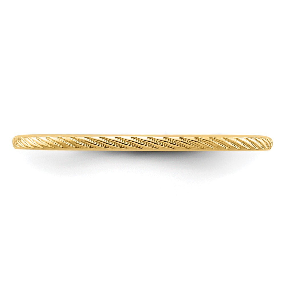 10K Yellow Gold 1.2mm Twisted Wire Pattern Stackable Band
