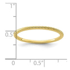 10K Yellow Gold 1.2mm Twisted Wire Pattern Stackable Band