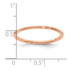 10K Rose Gold 1.2mm Half Round Satin Stackable Band