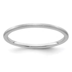 10K White Gold 1.2mm Half Round Satin Stackable Band