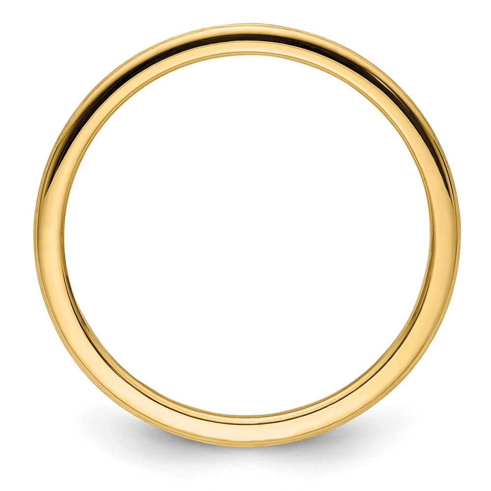 10K Yellow Gold 1.2mm Half Round Satin Stackable Band