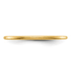 10K Yellow Gold 1.2mm Half Round Satin Stackable Band