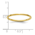 10K Yellow Gold 1.2mm Half Round Satin Stackable Band