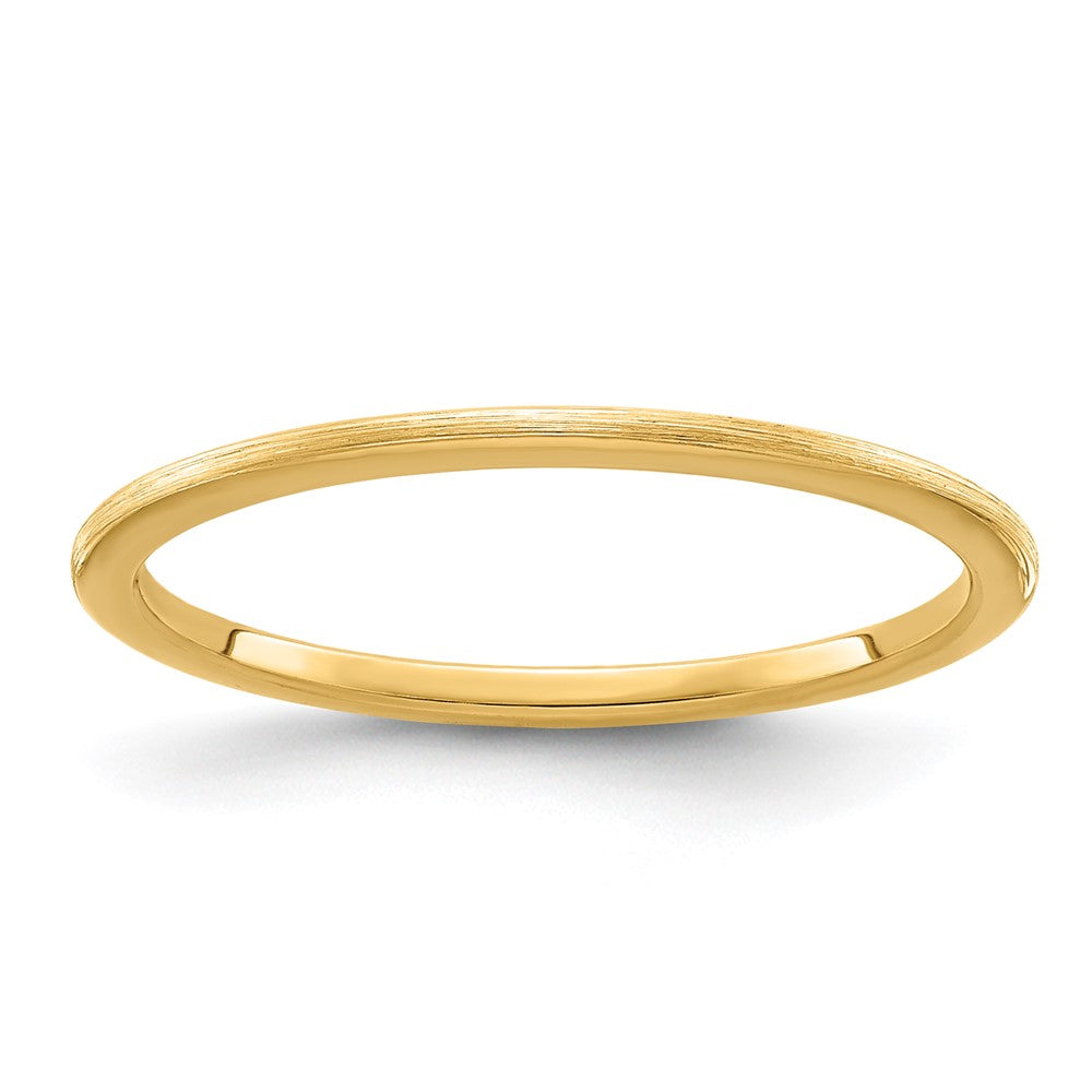 10K Yellow Gold 1.2mm Half Round Satin Stackable Band