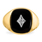 IB Goodman 10k Mens AA Diamond and Onyx Ring