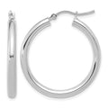 14K White Gold Polished Hoop Earrings