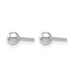 14K White Gold Polished 3mm Ball Post Earrings