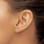 14K White Gold Polished 3mm Ball Post Earrings