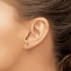 Inverness 14k Clear and Blue Crystal Flower Post Piercing Earrings