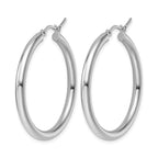 14K White Gold Polished Hoop Earrings