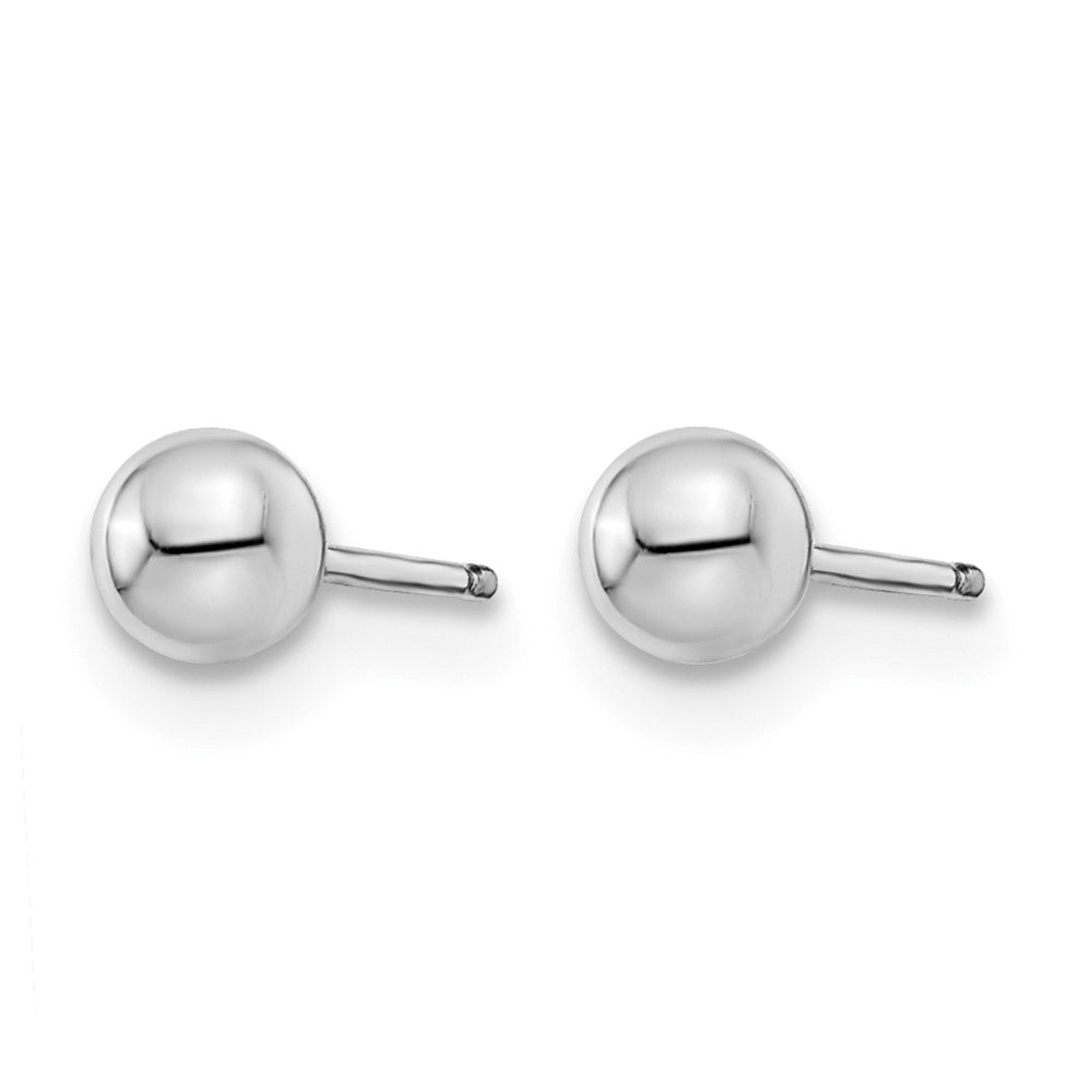 14K White Gold Polished 4mm Ball Post Earrings