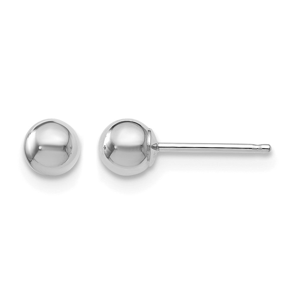14K White Gold Polished 4mm Ball Post Earrings