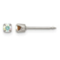 Inverness Stainless Steel 3mm Aurora Borealis Crystal Post Piercing Earrings