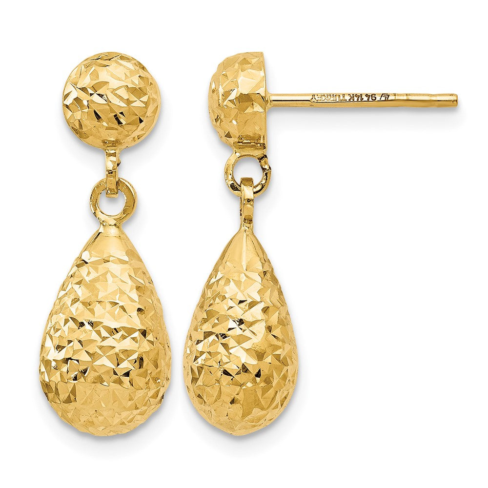 14K D/C Post Dangle Earrings