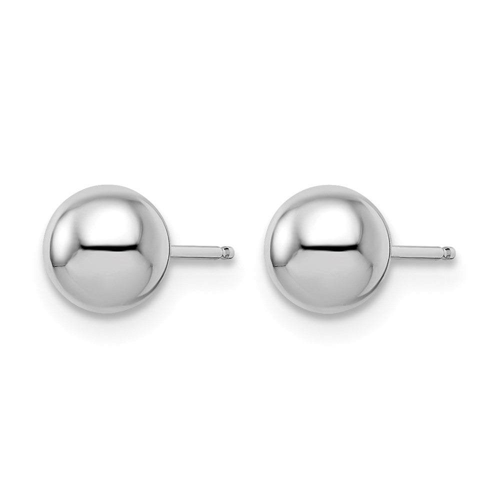 14K White Gold Polished 6mm Ball Post Earrings