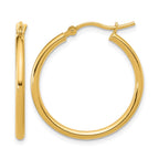 14K 2x25mm Polished Hoop Earrings